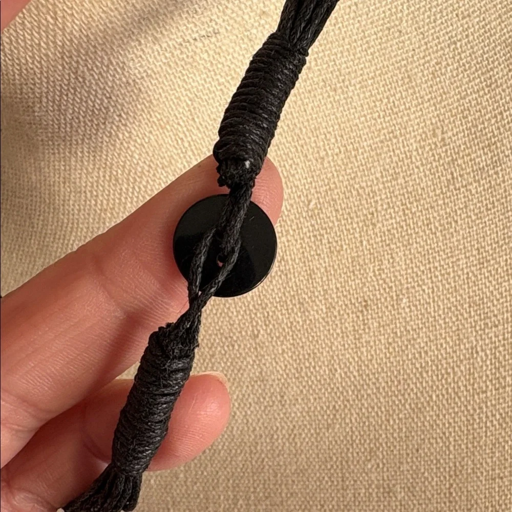 Sajen Abalone Shell Teardrop Statement Pendant Beaded Cord Necklace 18" - Picture 6 of 12